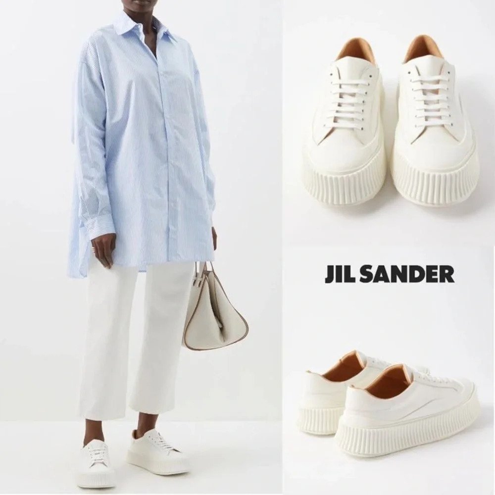 Jil Sander Round Toe Low-Top Sneakers